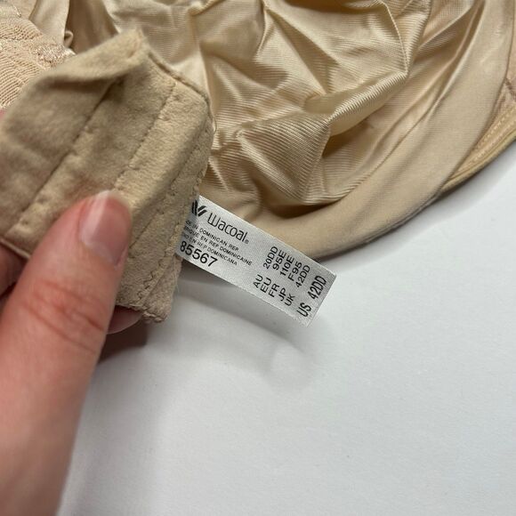 Wacoal Tan Lace Bra 42DD Unlined - Picture 4 of 6